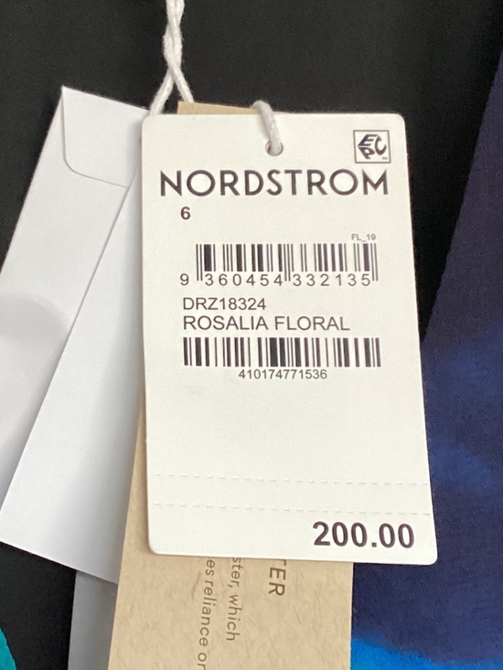 Ever New Tamara Abstract Print Long Sleeve Asymmetric Minidress, size 6 - Picture 6 of 14